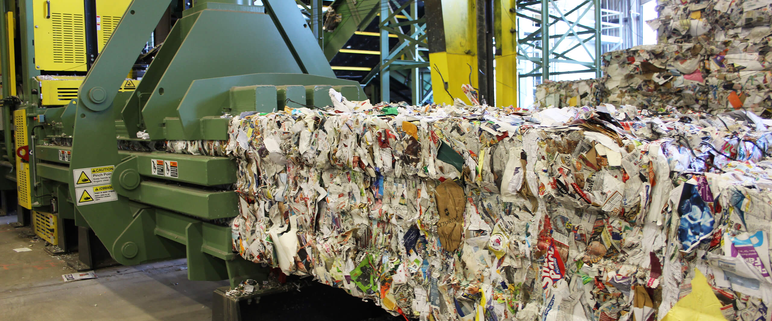 Trash being compacted at the Central Acceptance Facility