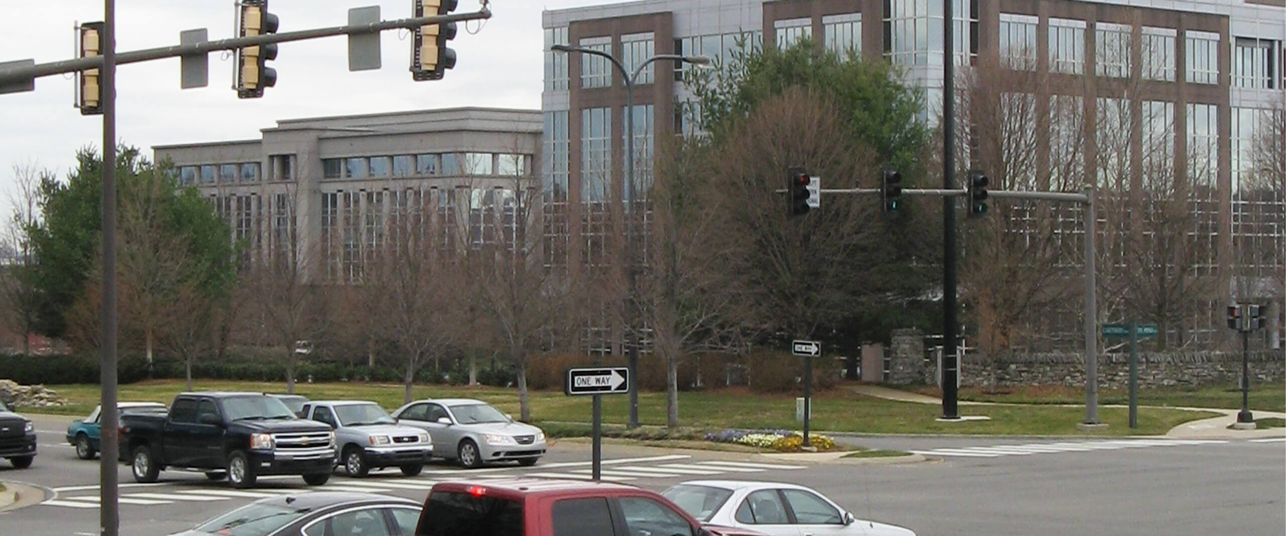 A traffic intersection in Cool Springs