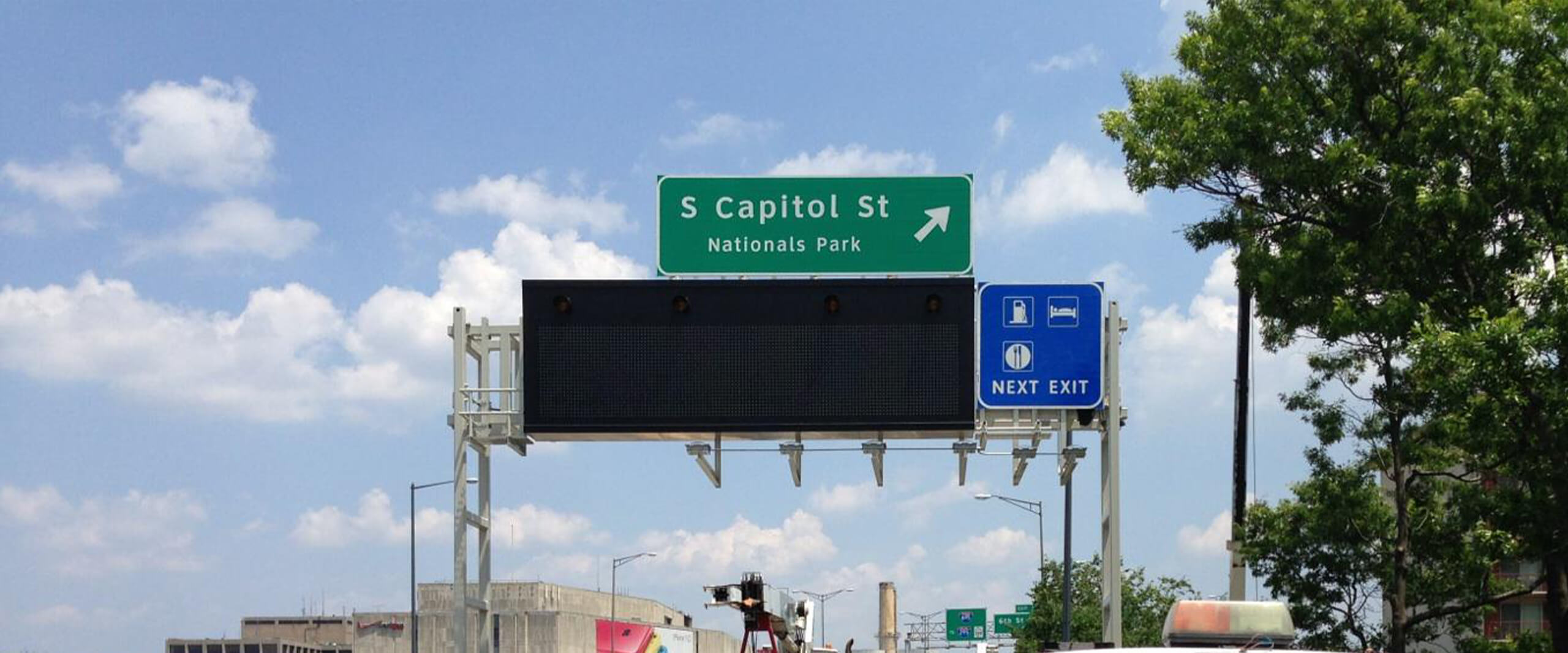A dynamic message sign in Washington, DC