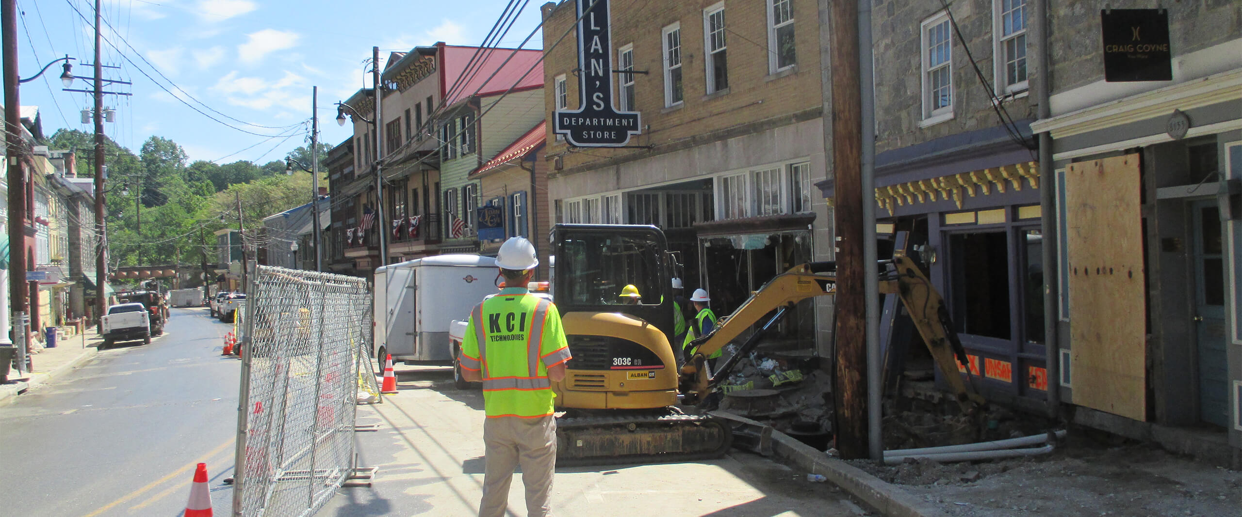 A KCI employee oversees the rebuilding of Ellicott City after a disastrous flood