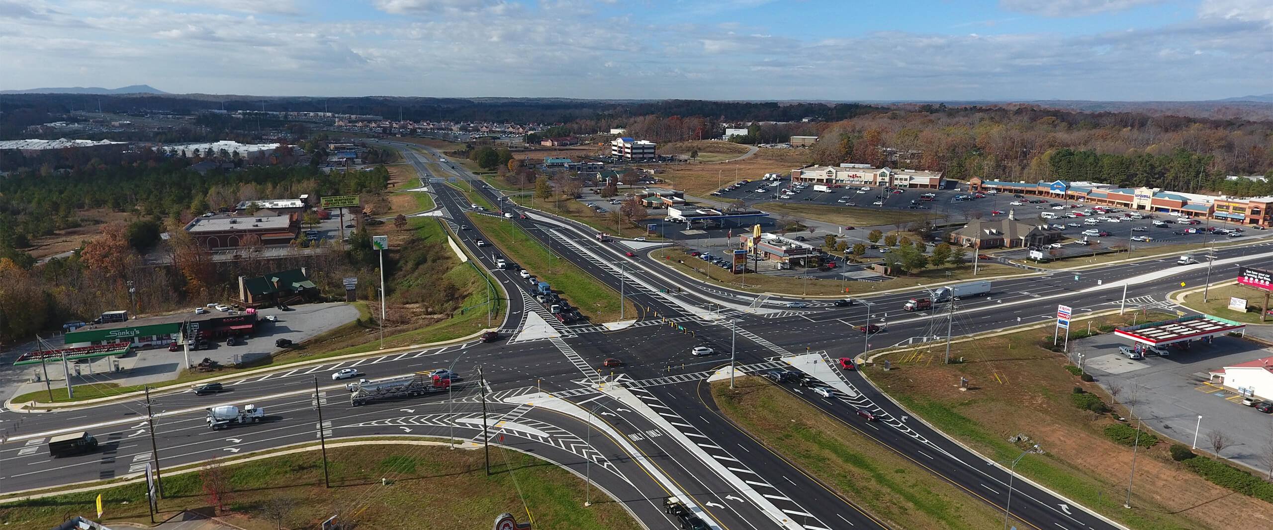 A stretch of road that KCI provided construction engineering and inspection on for GDOT District 1