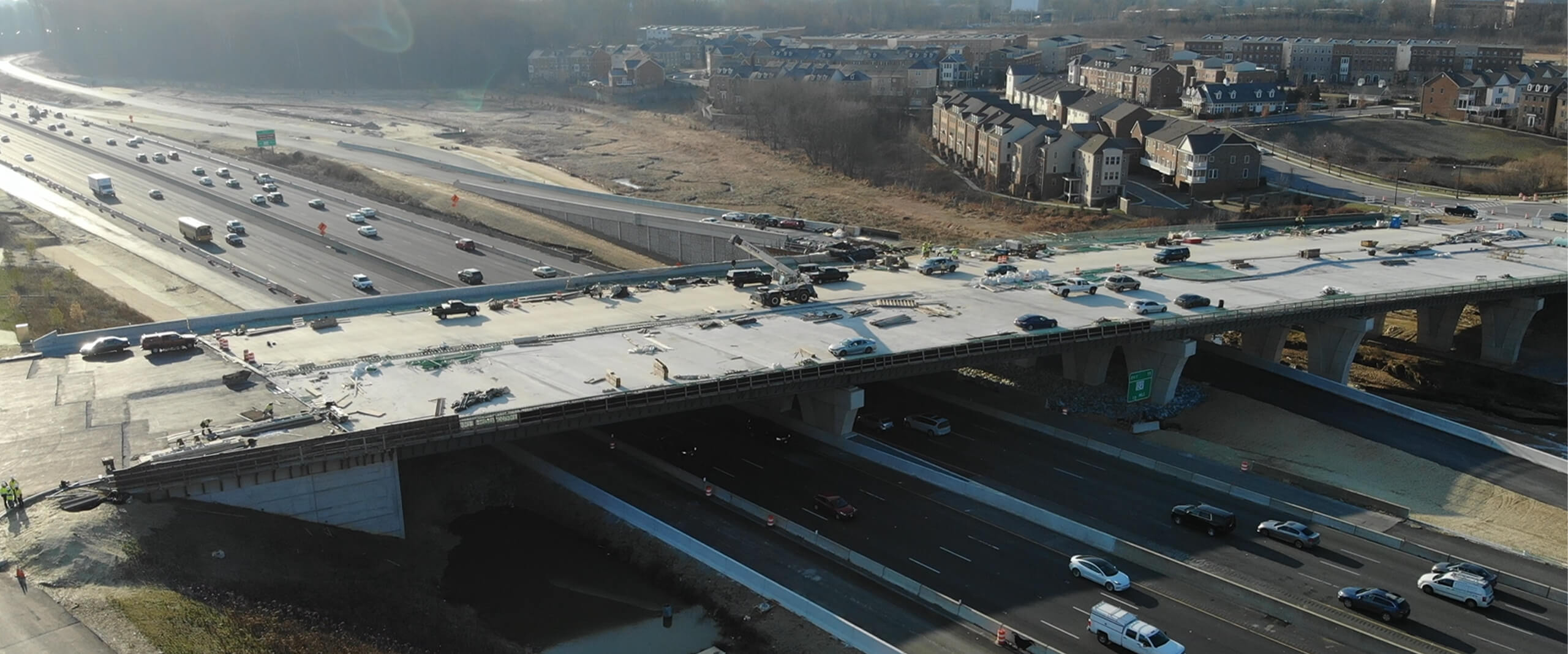 The I-270 at Watkins Mill Road interchange during construction