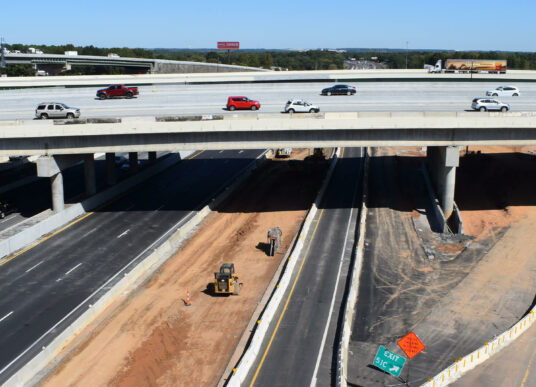 The I-85/I-385 interchange during construction