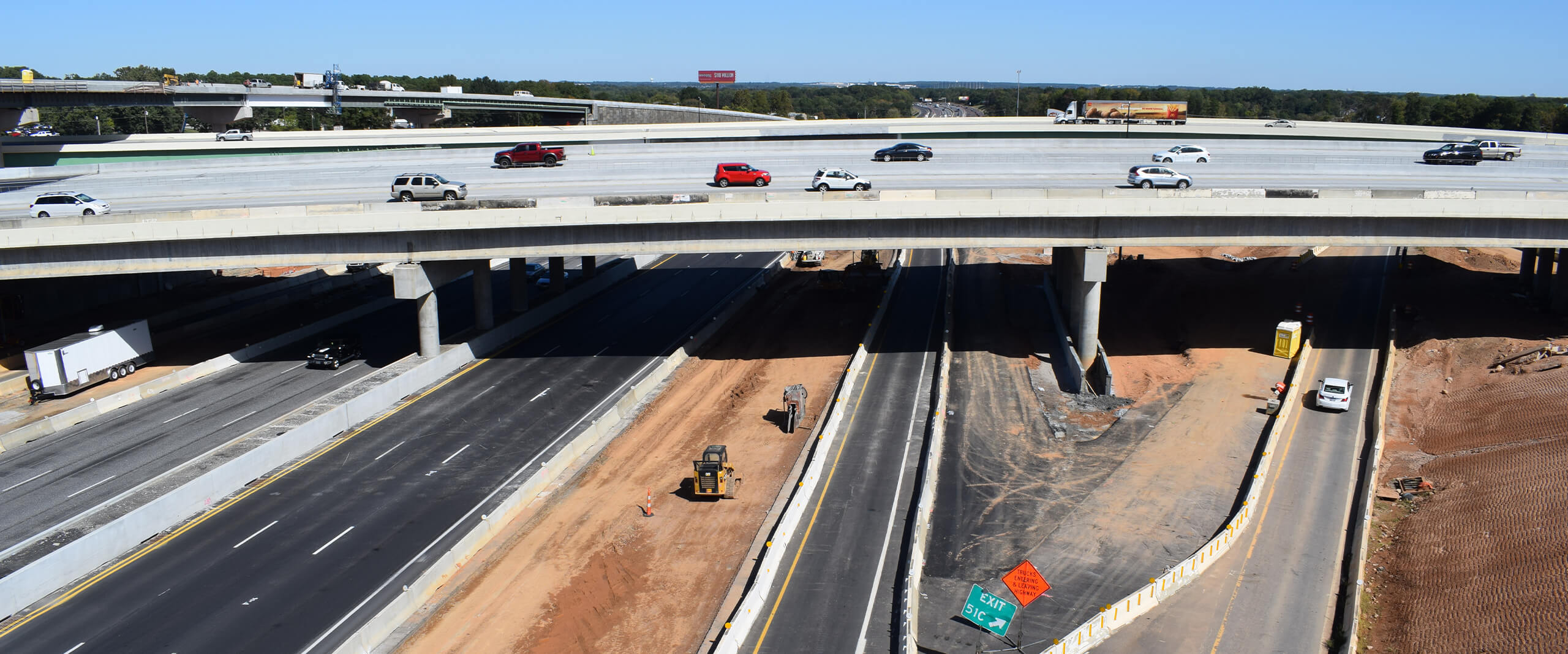 The I-85/I-385 interchange during construction