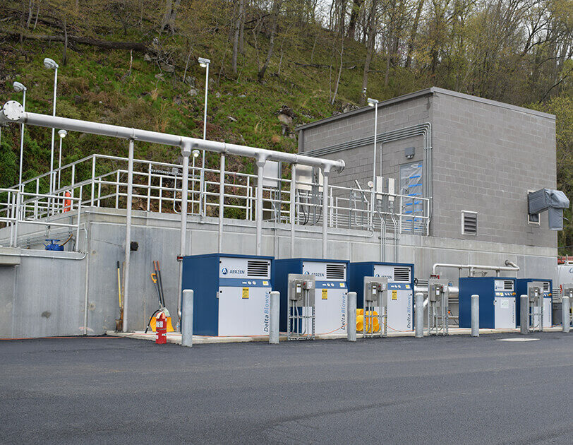 Exterior of a wastewater treatment facility