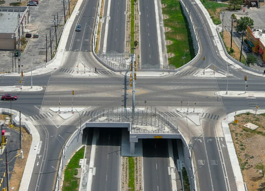 Harry Wurzbach and Austin Highway Single-Point Urban Intersection