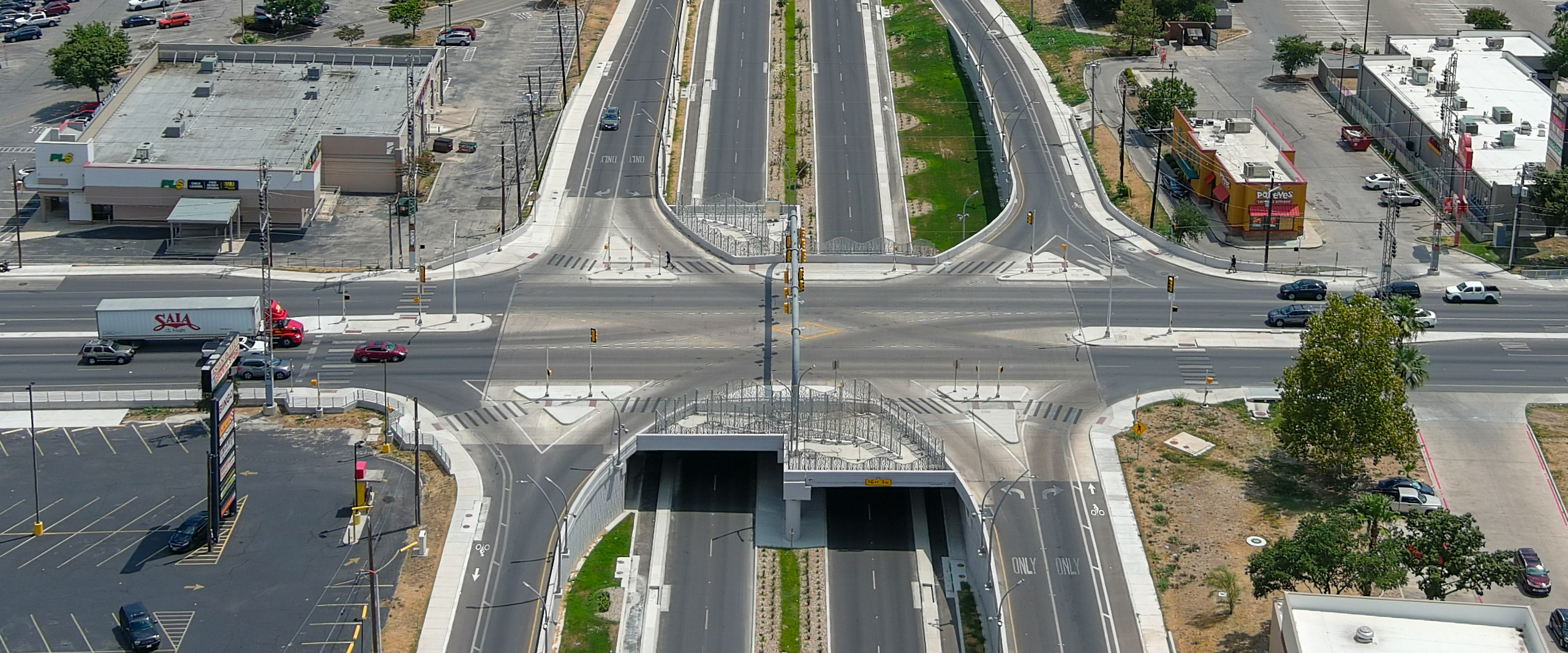Harry Wurzbach and Austin Highway Single-Point Urban Intersection