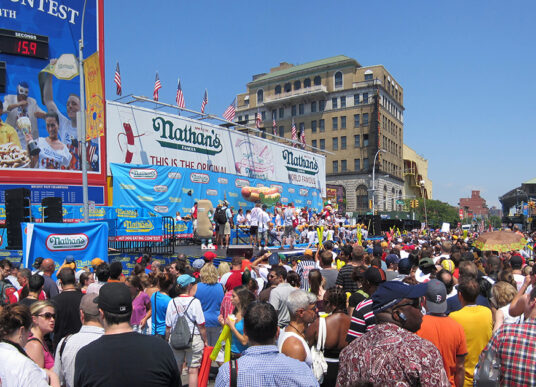 Staging for Nathan's Famous Hot Dog Eating Contest