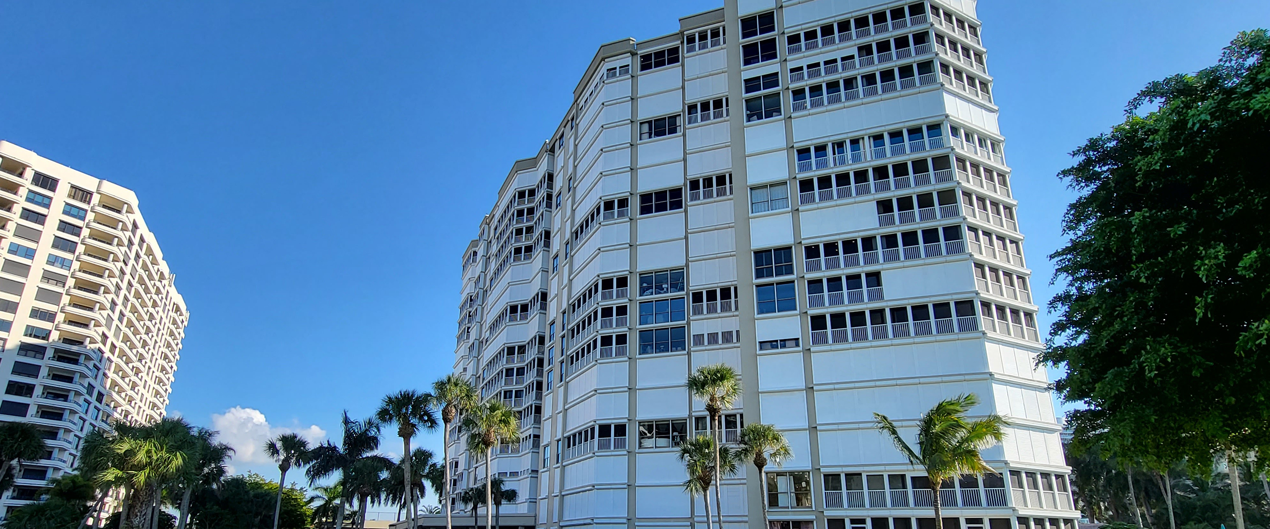 The 18-story Monaco Beach Club beachfront condominium in Naples, Florida