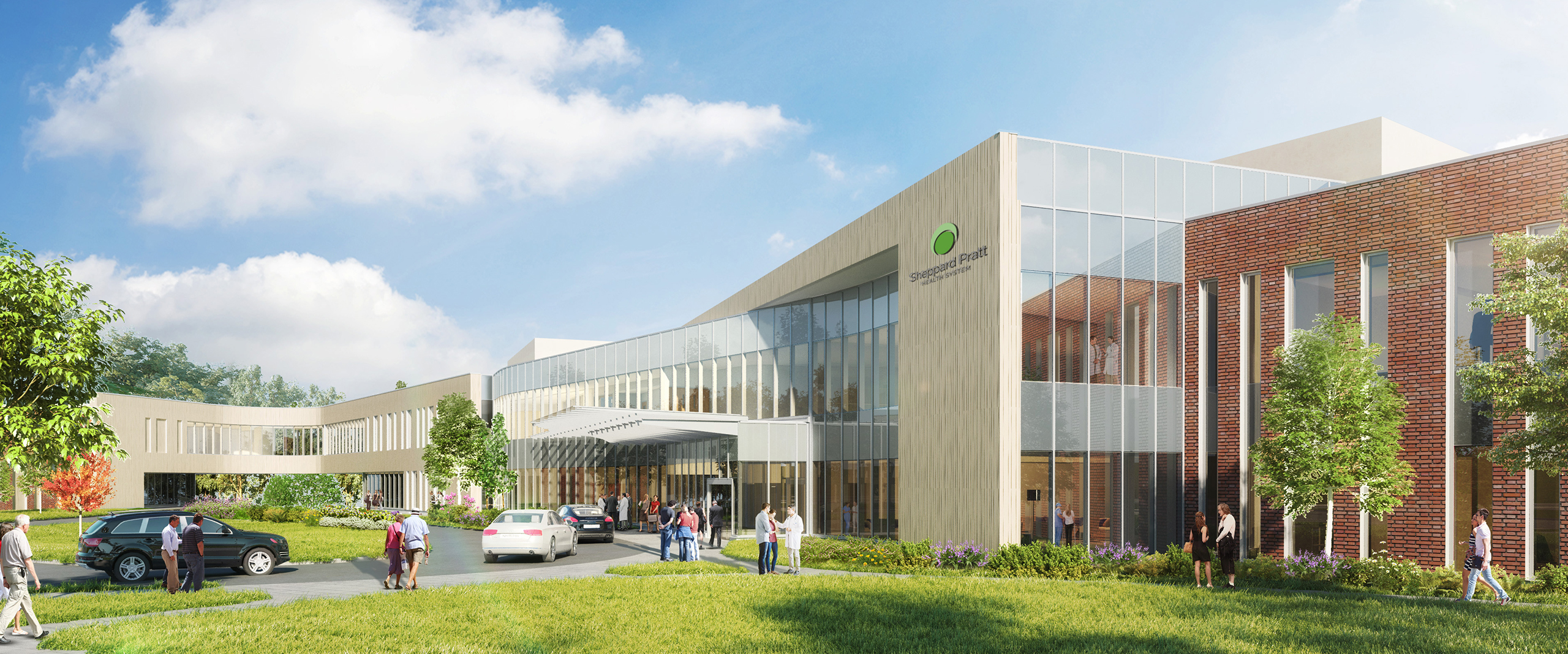 Rendering of the Sheppard Pratt Elkridge Medical Campus in Howard County, Maryland